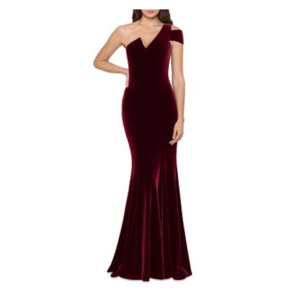 NWT BETSY & ADAM Womens Burgundy Lined Molded Cups Sleeveless Formal Dress 6